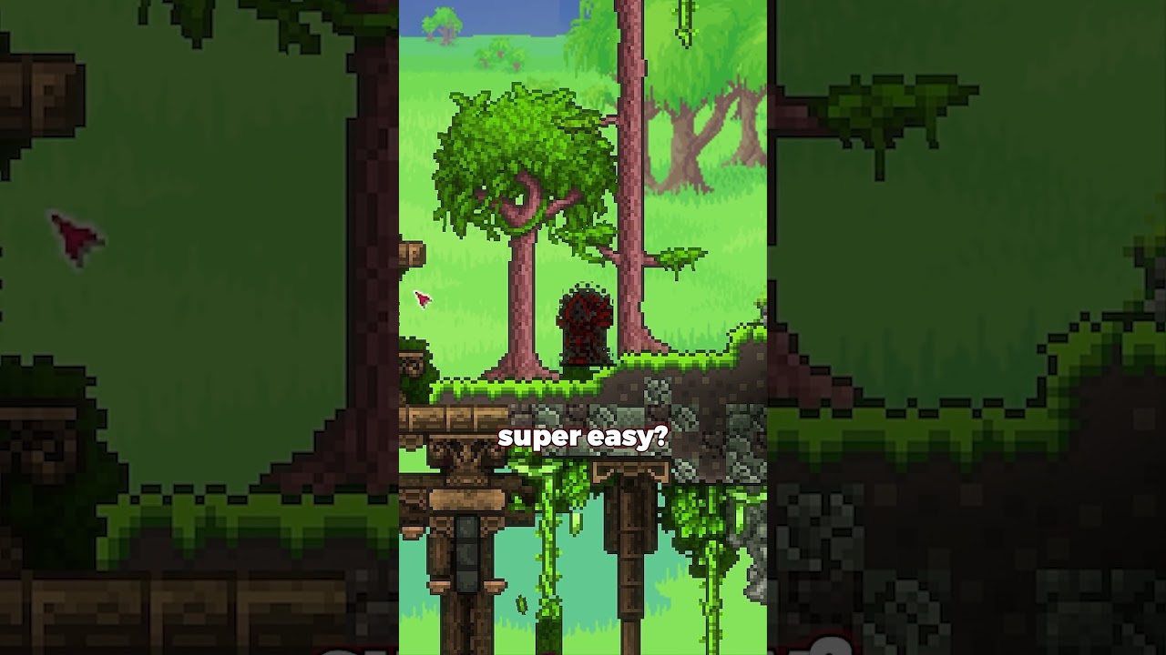 Свисающие лианы с деревьев в Террарии | #terraria #terrariabuild #shorts