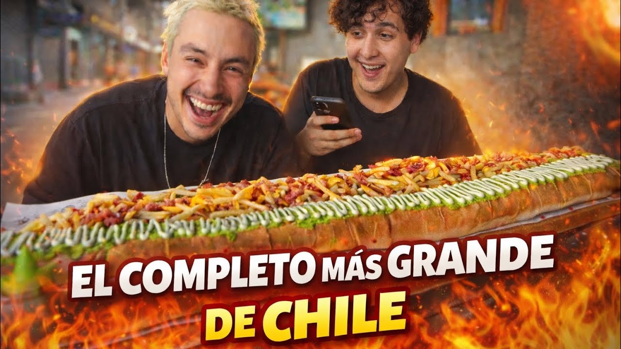 RETO DE COMER el COMPLETO MAS GRANDE DE CHILE con LUCAS ESPINOZA