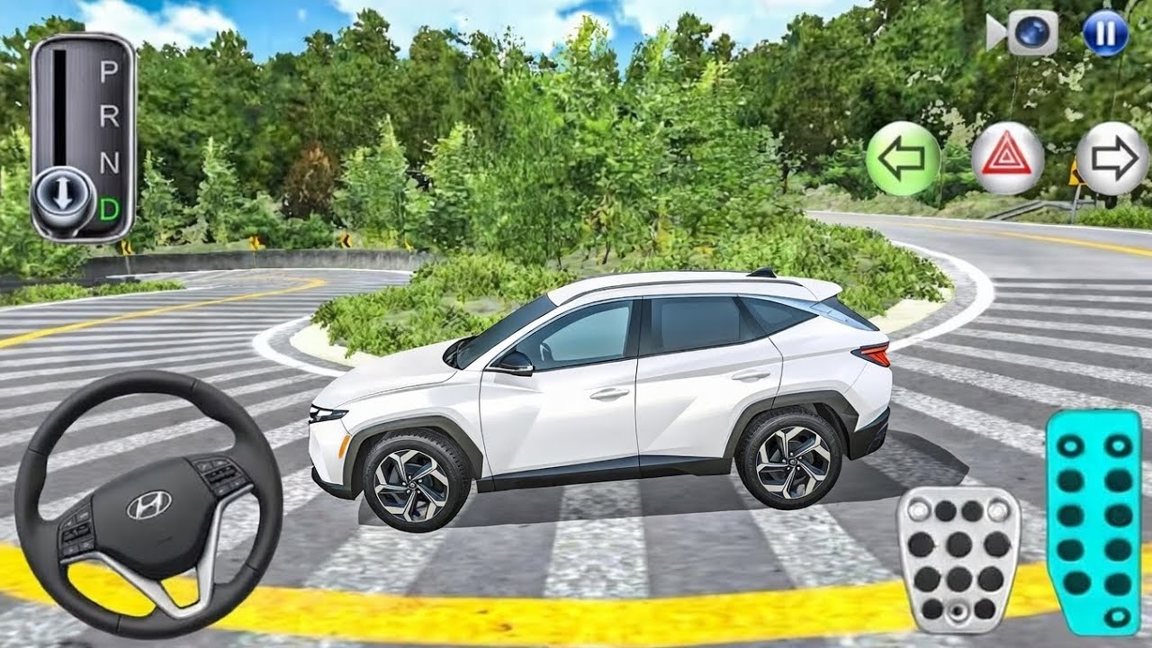 New White Hyundai Tucson SUV Narrow Mountain Road Driving - 3D Driving Class 2026 - Android game