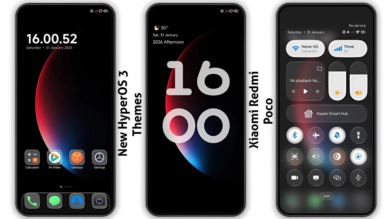 3 New HyperOS 3 control centre Themes for Xiaomi,Redmi,Poco | 3 Best HyperOS 3 Themes