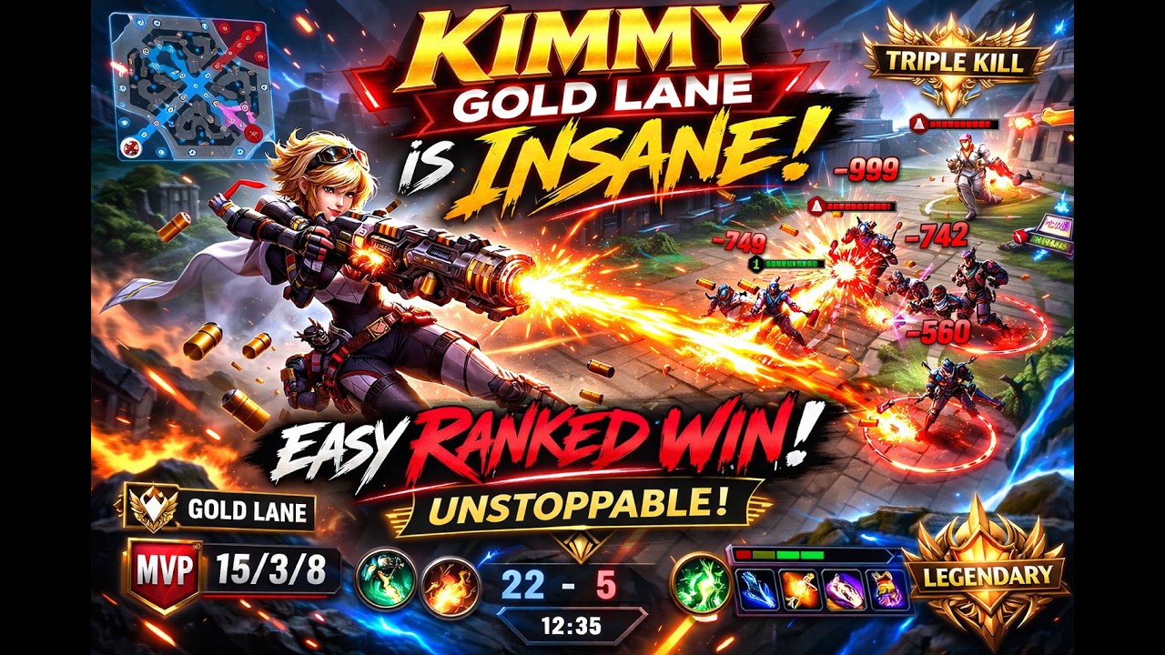 KIMMY GOLD LANE IS INSANE! Easy Ranked Win | MLBB