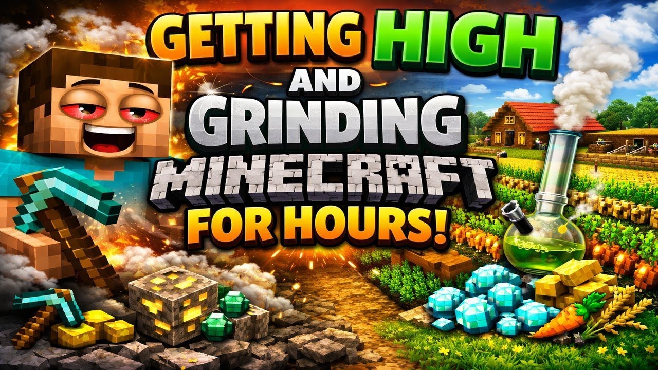 Getting HIGH and Grinding Minecraft for HOURS (Farm + Mining Madness)