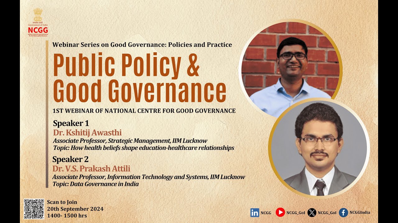 1st Webinar on Good Governance: Policies and Practice | IIM Lucknow