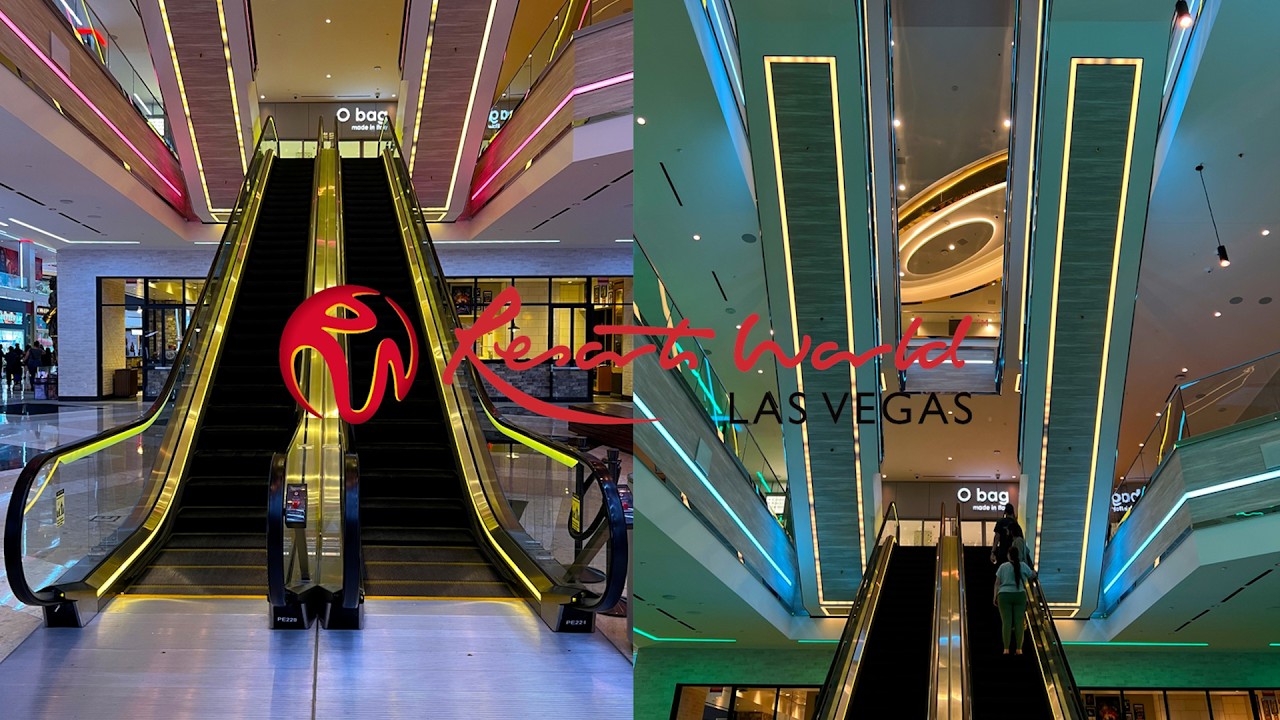 Futuristic OTIS Double-File Escalators - The District at Resorts World - Las Vegas, NV