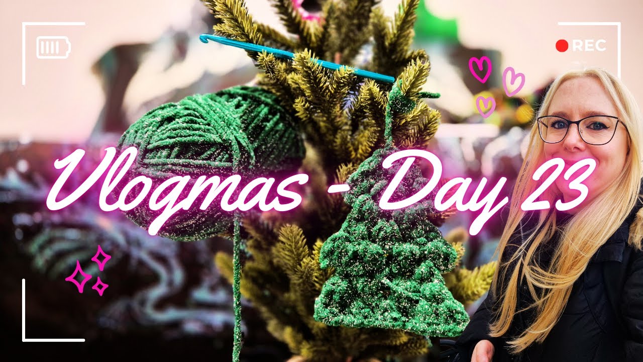 VLOGMAS 🎄 | Урок по вязанию рождественской ёлки ​​крючком для начинающих | Рождественские поделки...