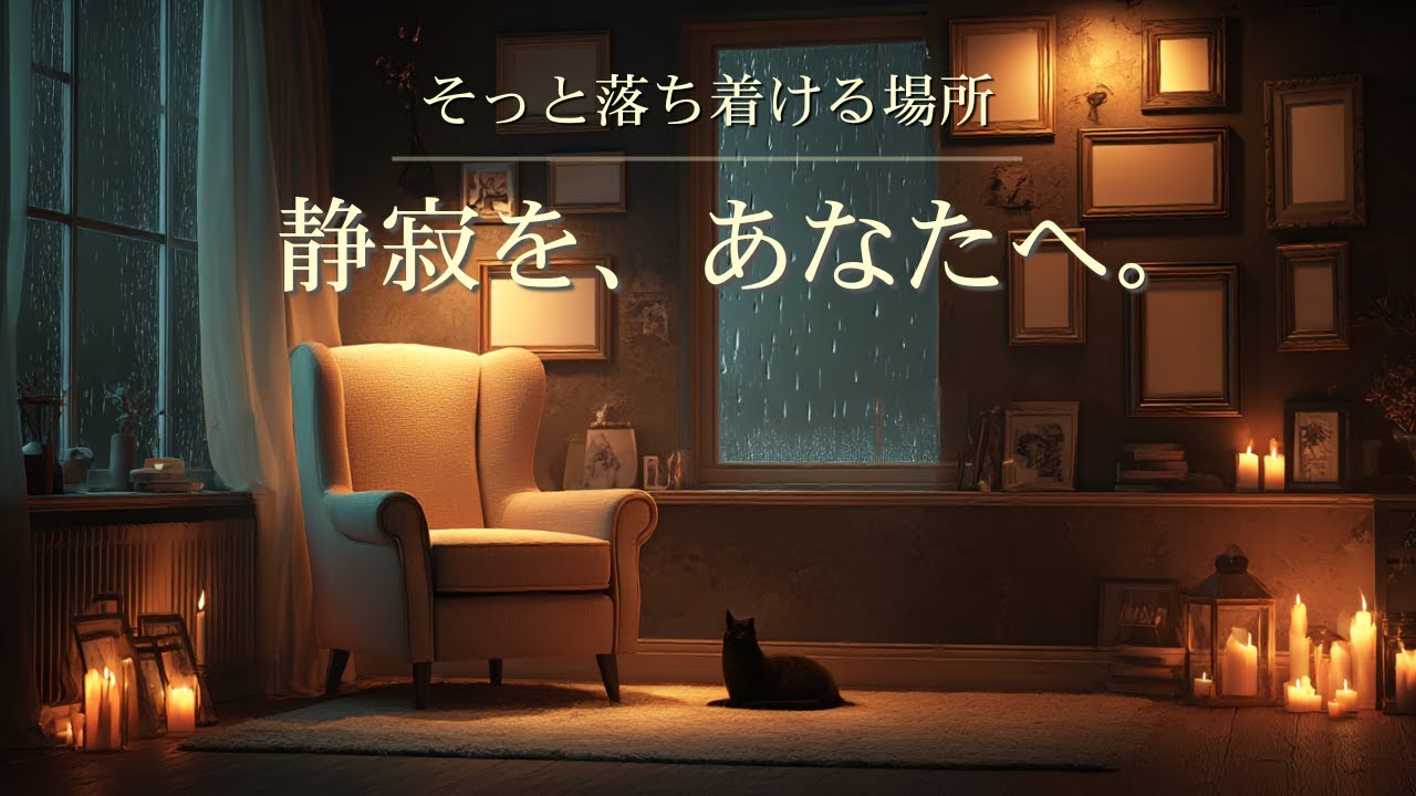 (睡眠用BGM) 雨降る夜、静かな部屋で猫と過ごす。自分を労うための、極上のリラックスタイム。