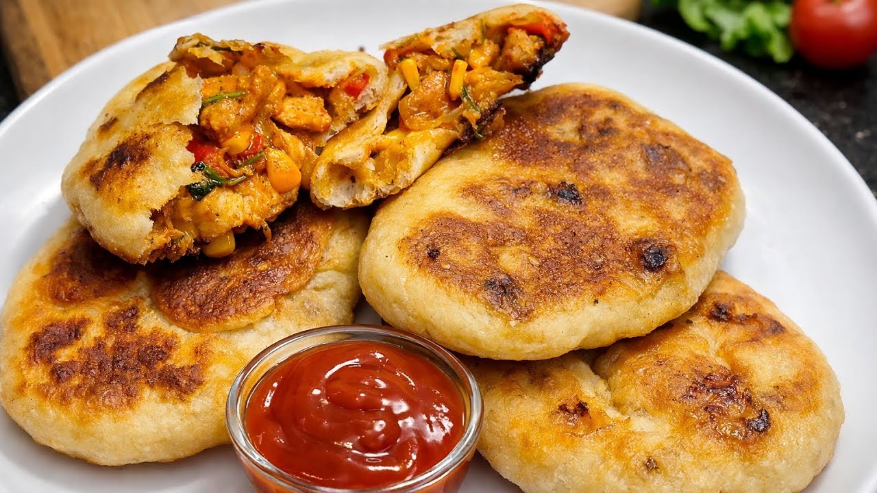 घर पर बनाएं Tasty Chicken Naan  | Easy Chicken Cheese Naan Recipe