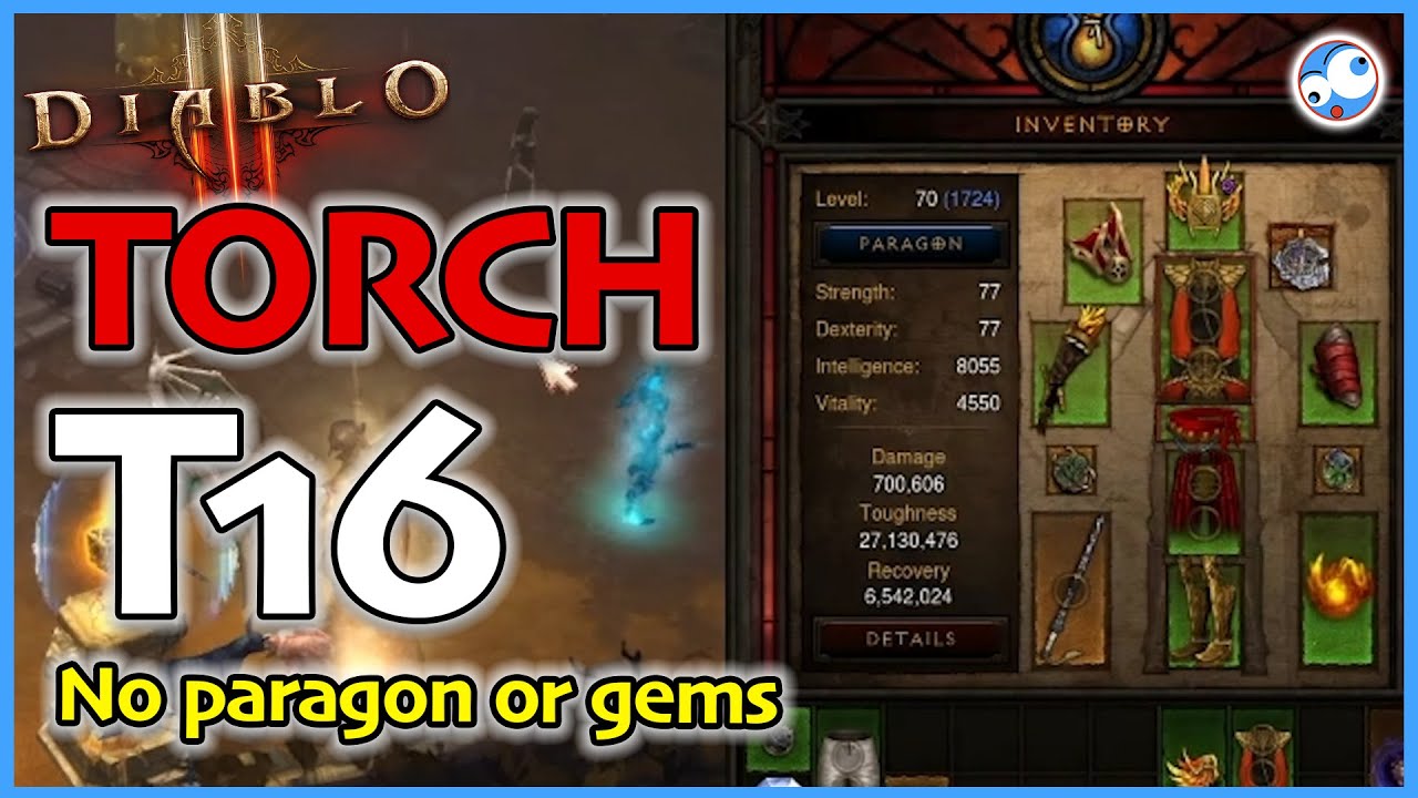 Firebird Wizard Torch T16 with no paragon or gems Patch 2.7.0 PTR Diablo 3 Season 23