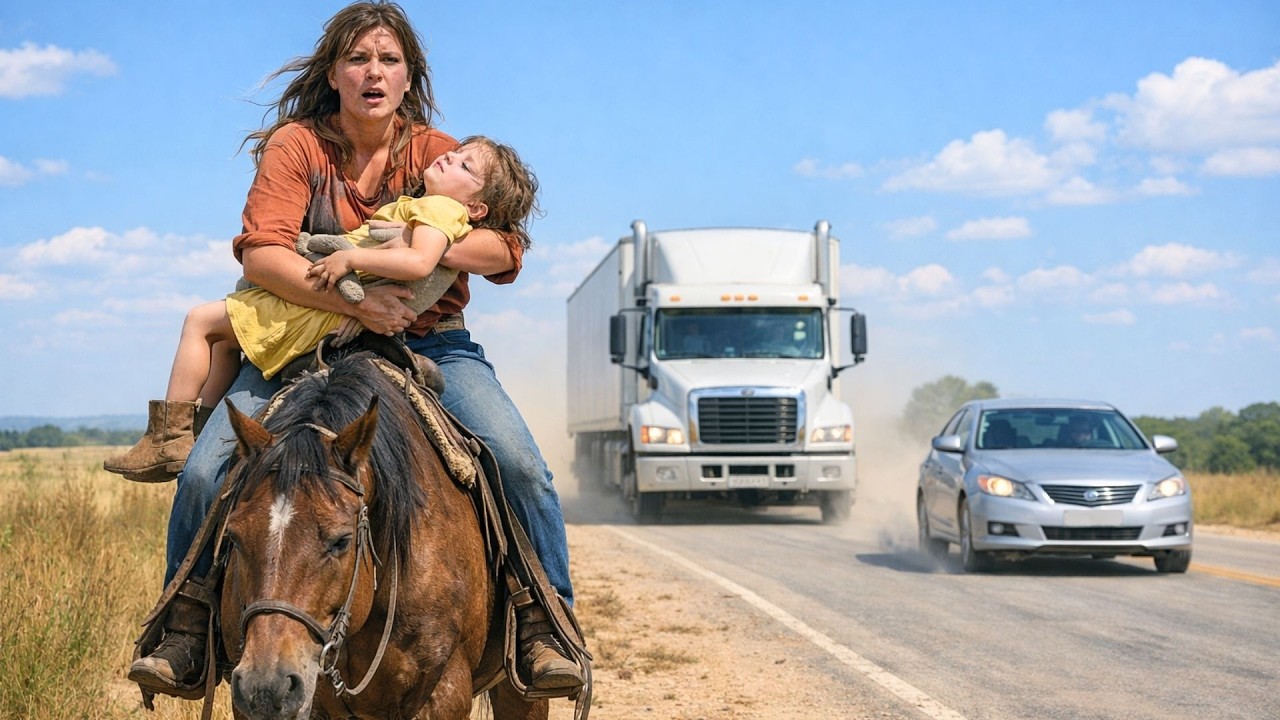 Camionero ve a una madre huyendo con su hija TEMBLANDO DE FIEBRE… entonces él hace esto…