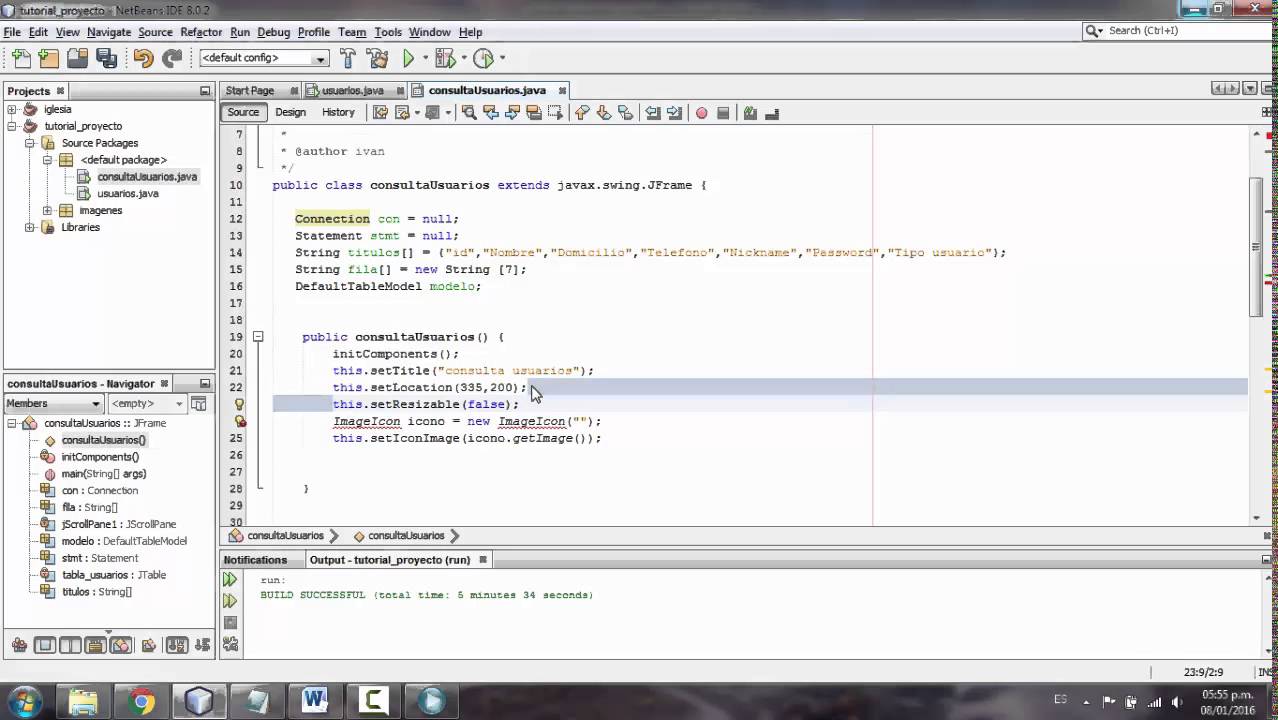 Registro de usuarios en java y mysql en netbeans (parte 2 consulta)