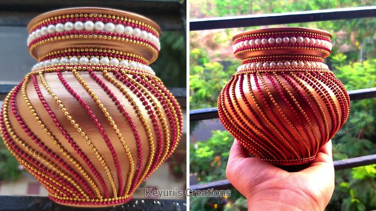 425. कलश डेकोरेशन | Kalash Decoration for Festival | विवाह कलश डेकोरेशन | Pot Decoration