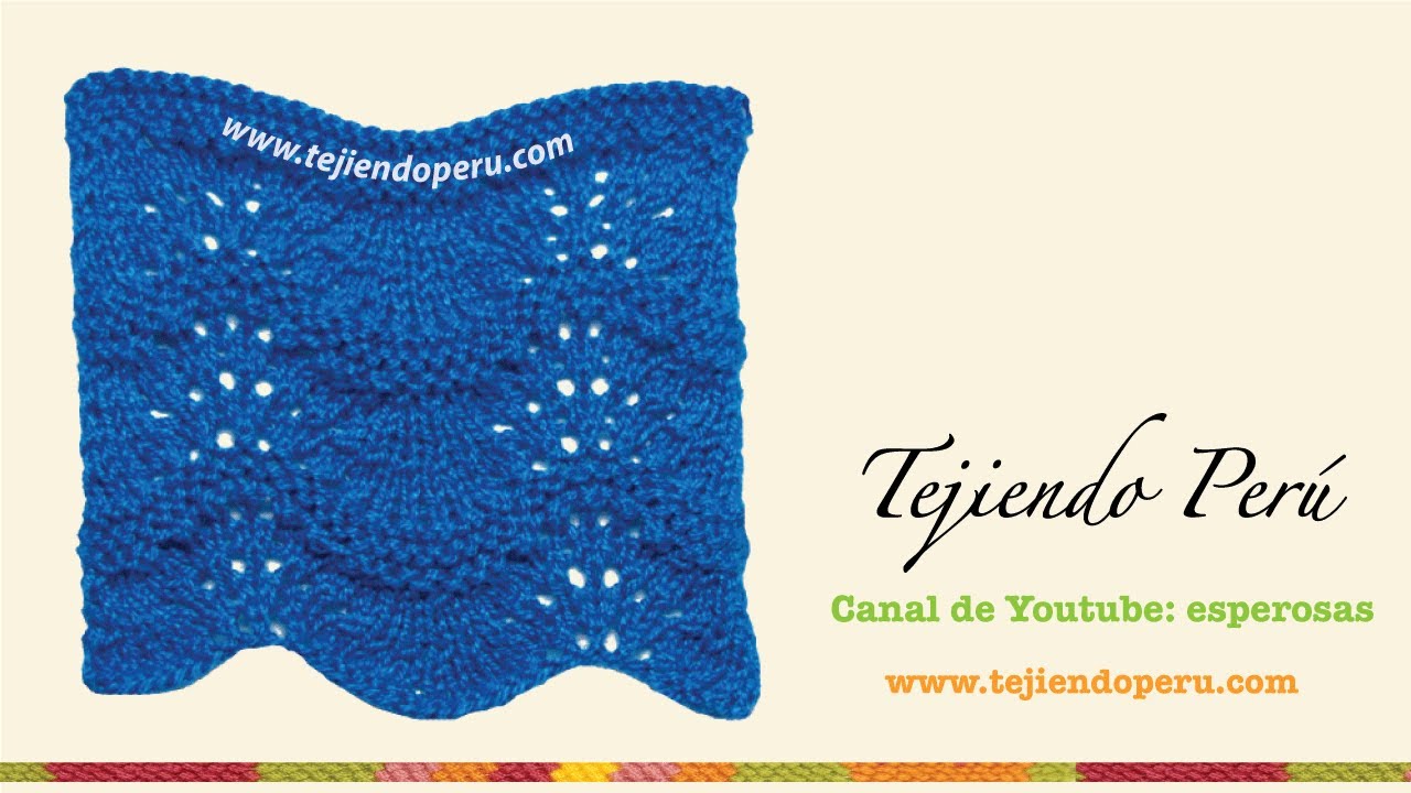 Punto ondas caladas tejido en dos agujas