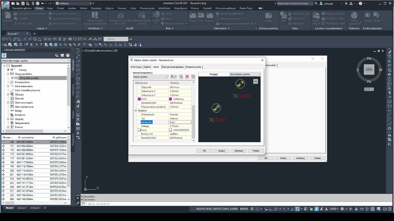 02.04 Kurs AutoCad Civil 3D - Style punktów
