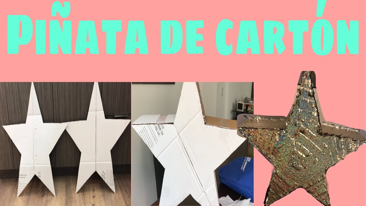 Como hacer una piñata estrella con cartón reciclado