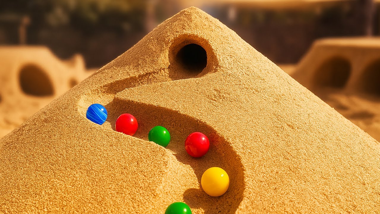 Marble Run Race ASMR 1000 Marbles Rain Gutter VS Mega Volcano ASMR Amakandu