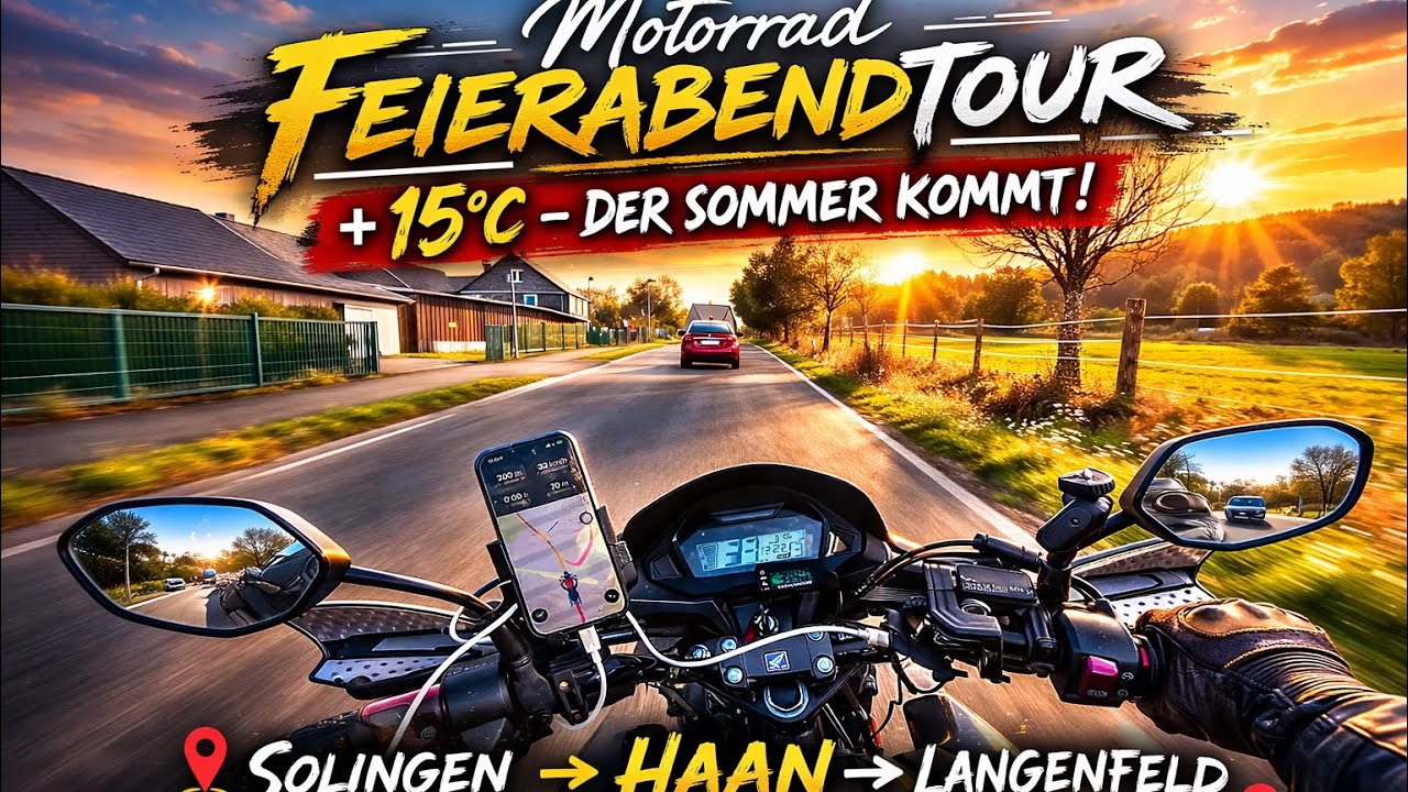 Motorrad Feierabend Tour/Langenfeld,Solingen,Haan/Honda CB125F der Sommer Kütt +15 Grad