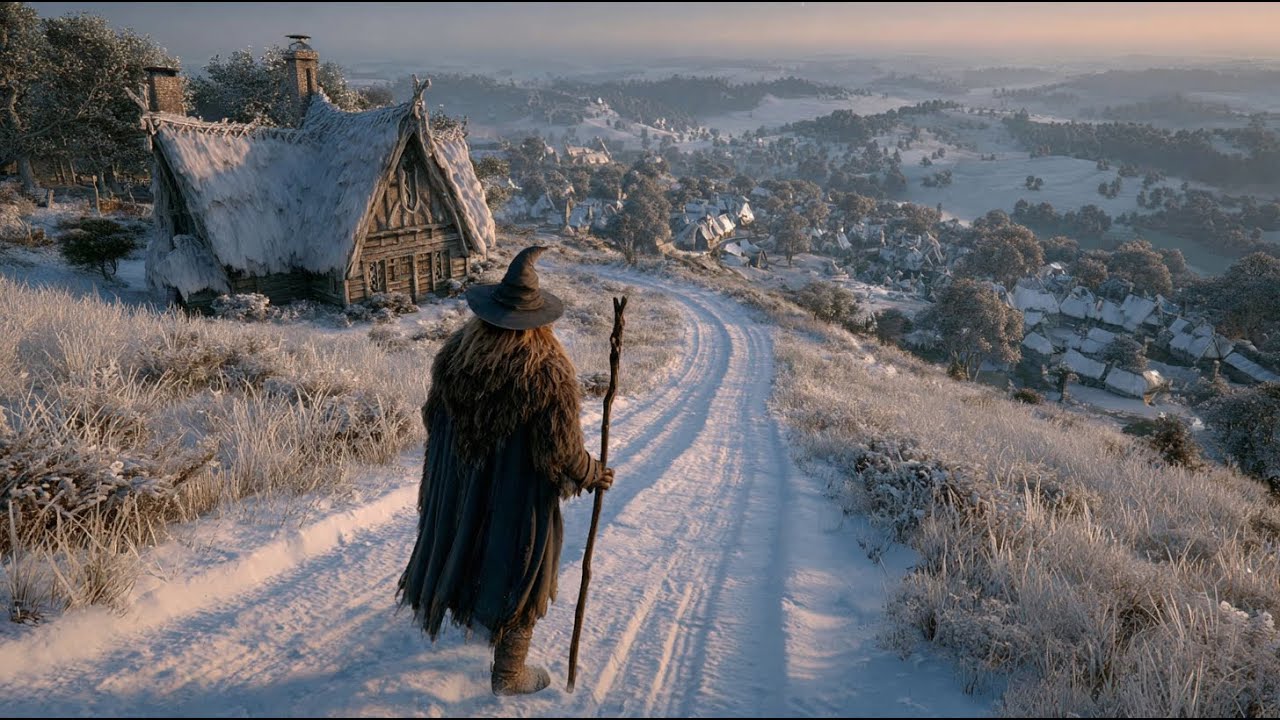 Christmas Fantasy &ndash; Snowy Wizard Road | Medieval Fantasy Music & Animated Ambience 🎄