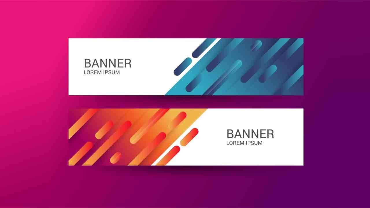 How to Make a Minimum Geometric Banner  Composition of dynamic shapes In Adobe Illustrator