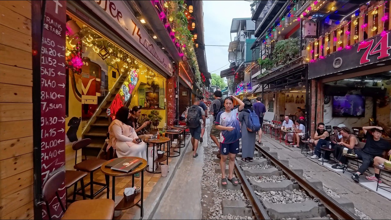 Vietnam 4K POV Walk | Hanoi Train Street Walking Tour Through the Old Quarter and Local Cafes