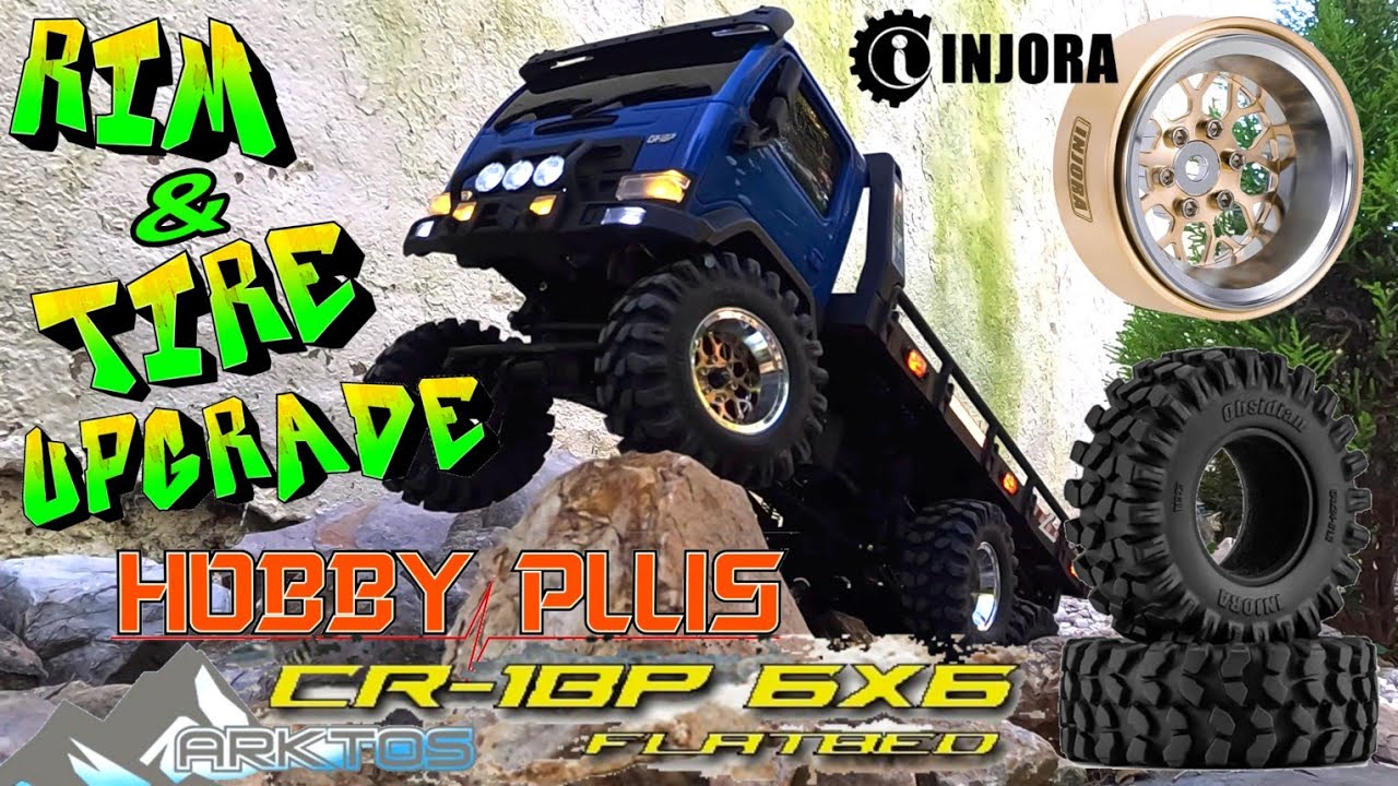 The Hobby Plus Arktos 6x6 Flatbed Truck Wheel upgrade #injora #rctruck