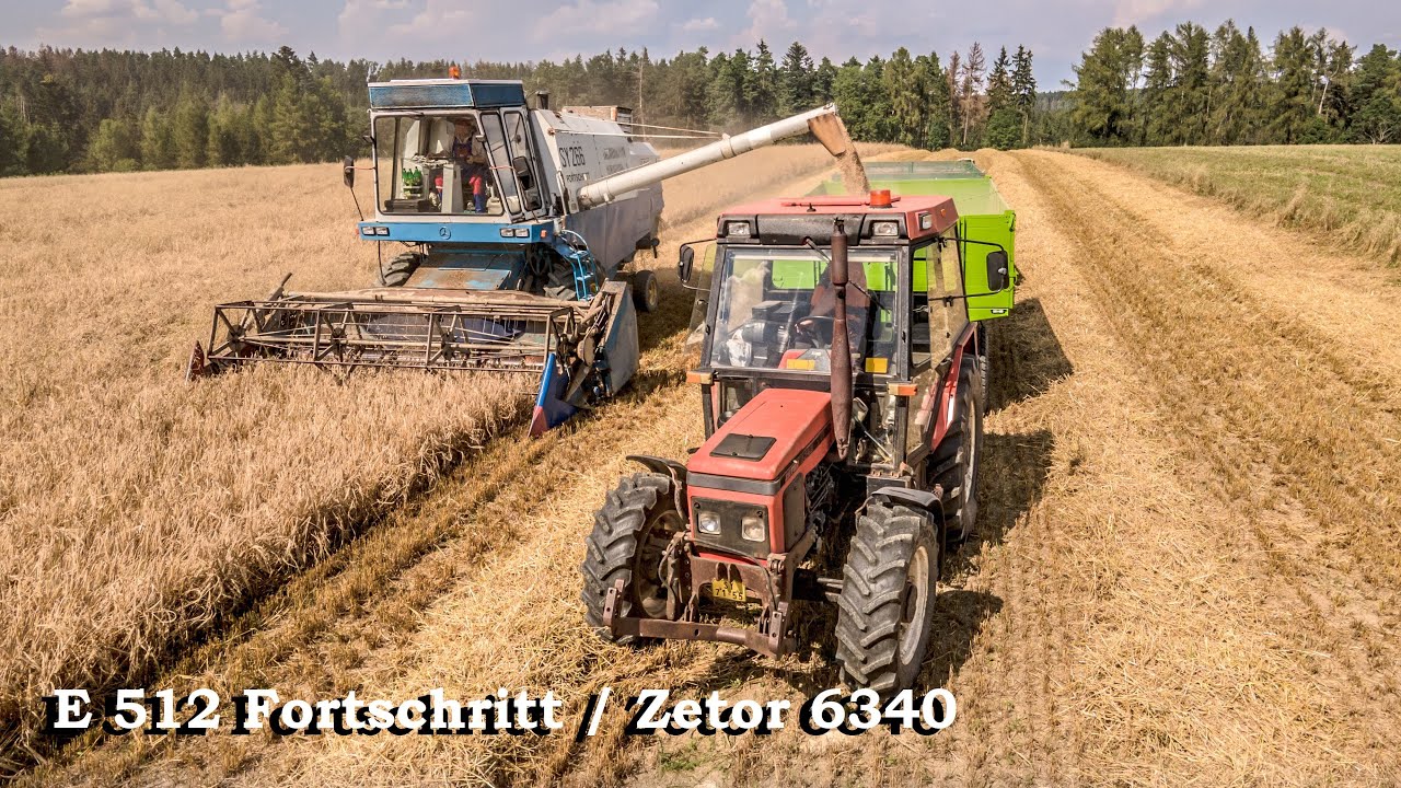 Žně 2020 - Banín - 2xE 512 Fortschritt / Zetor 6340 (4K)