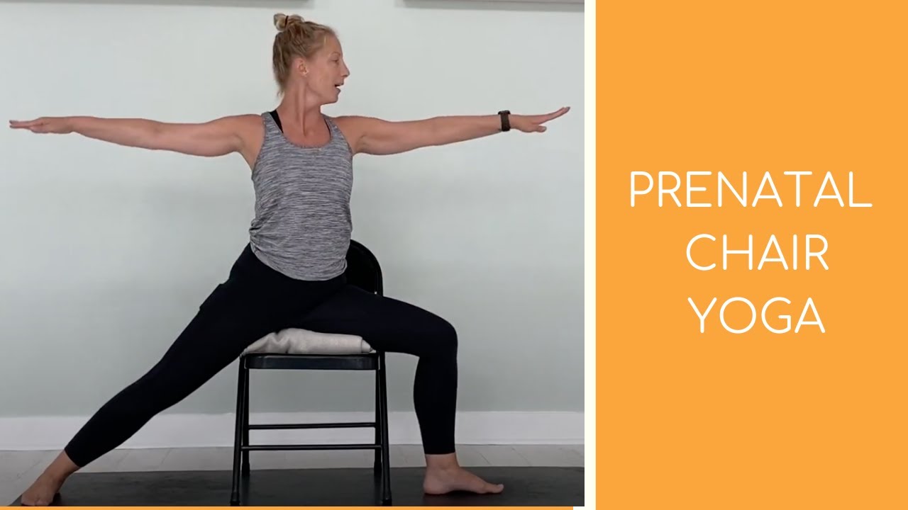 Prenatal Yoga with a chair