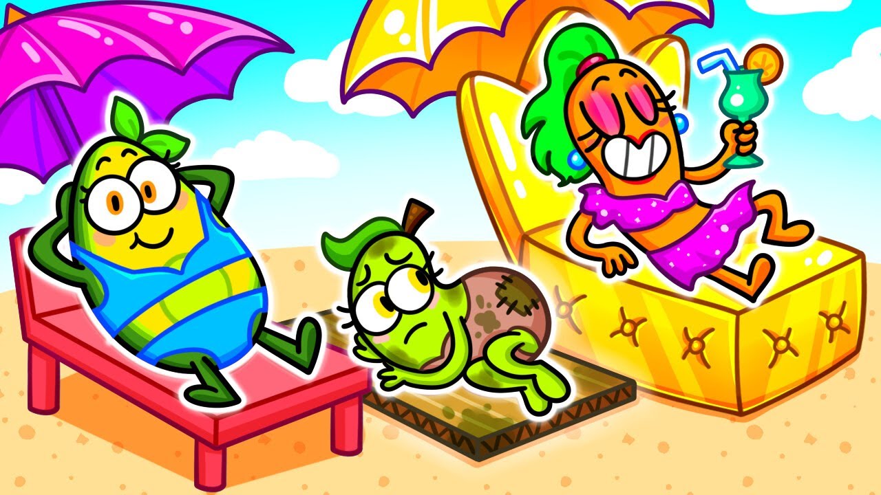 Avocado Couple's Beach Day 💖🏝 Rich VS Broke Summer Hacks! Epic Holiday Season 😱