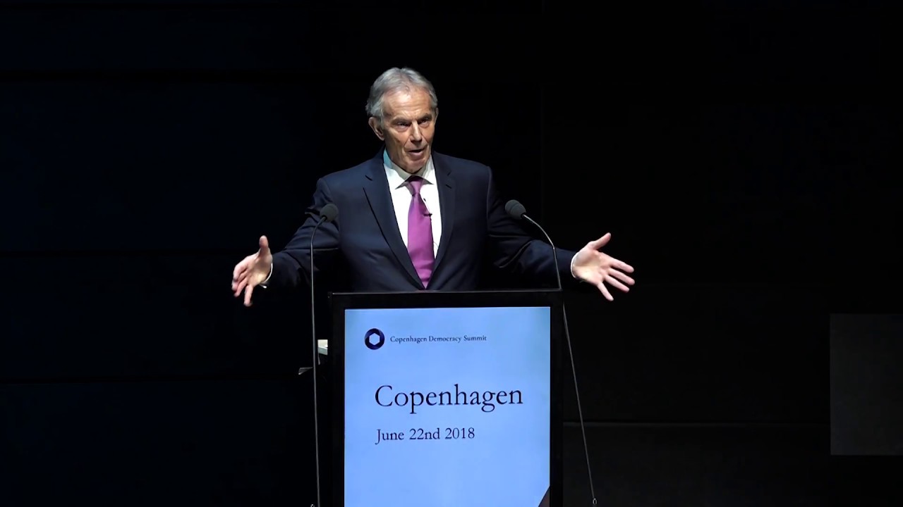 Tony Blair speaks at the Copenhagen Democracy Summit