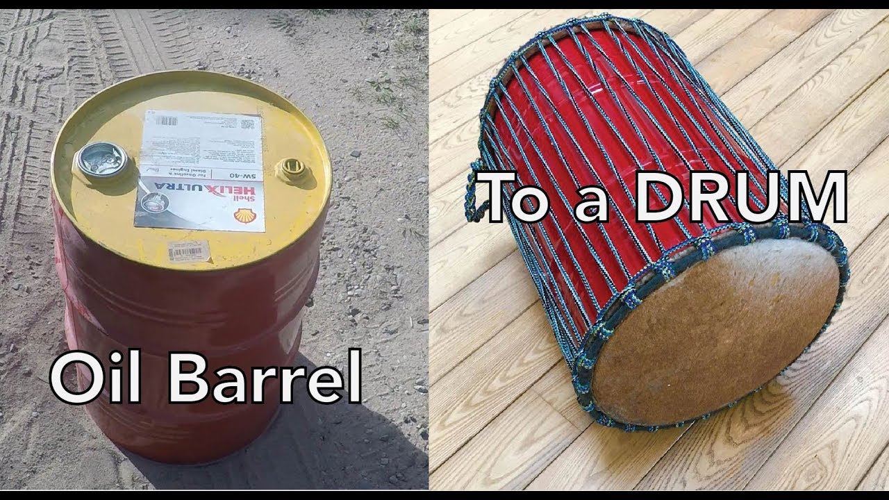 How to Make African Dunun (Sangban) Drum from Oil Barrel | Banbu