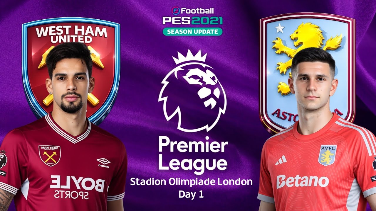 Efootball PES 2021 4K | EPL | West Ham United F.C. vs Aston Villa F.C. | Match Day 1