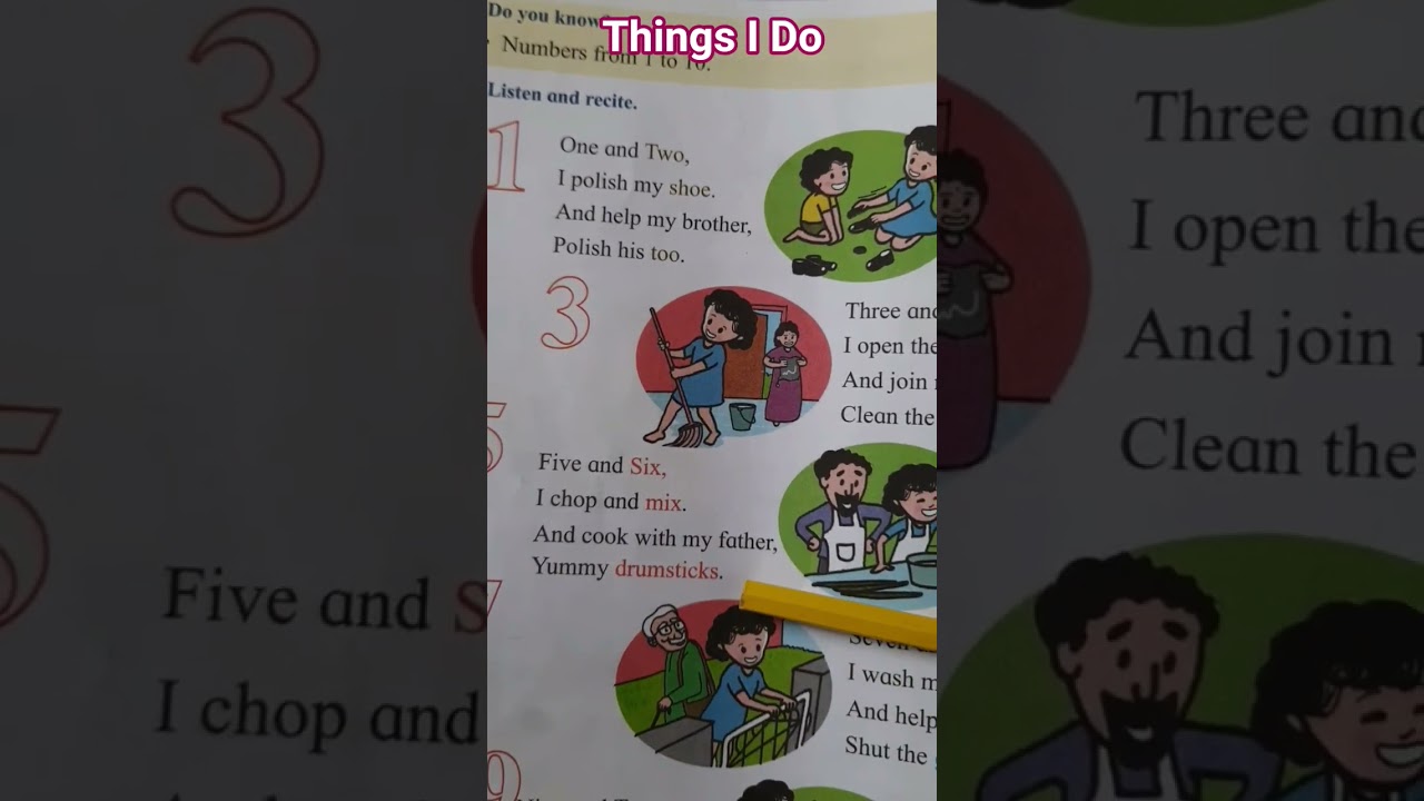 Std 1st English Poem 2.7 Things I Do