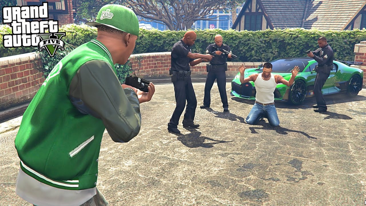 FRANKLIN SAVING CJ FROM COPS IN GTA 5!!! (GTA 5 Mods)