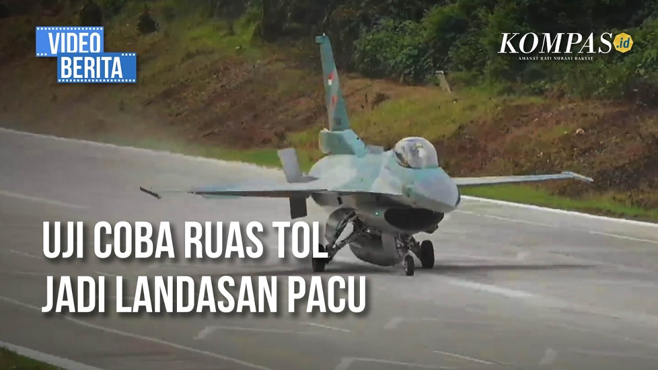 TNI AU Uji Coba Pendaratan Darurat di Ruas Tol Terpeka, Lampung
