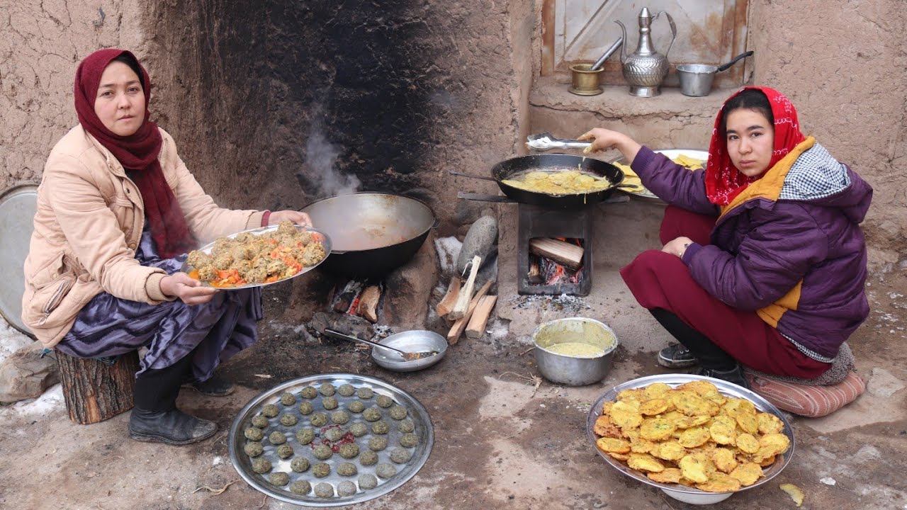 One Day Survival in Coldest Village of Afghanistan | Cooking Rural Style Food in Mountain Village