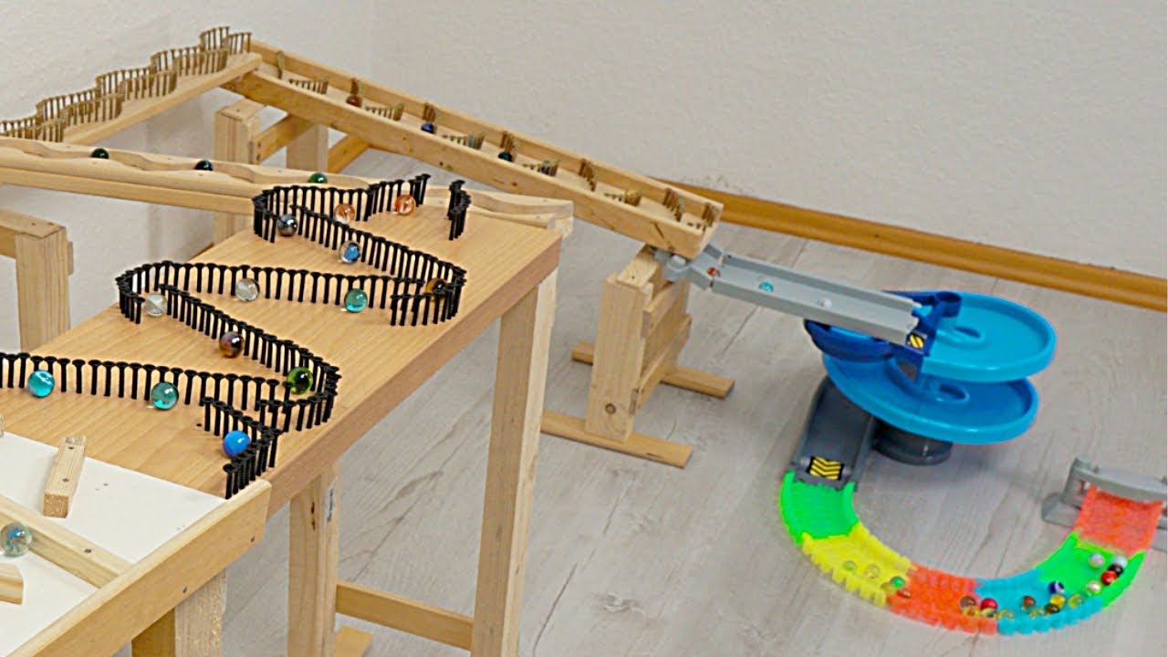 Wooden Slope | Marble Run ASMR