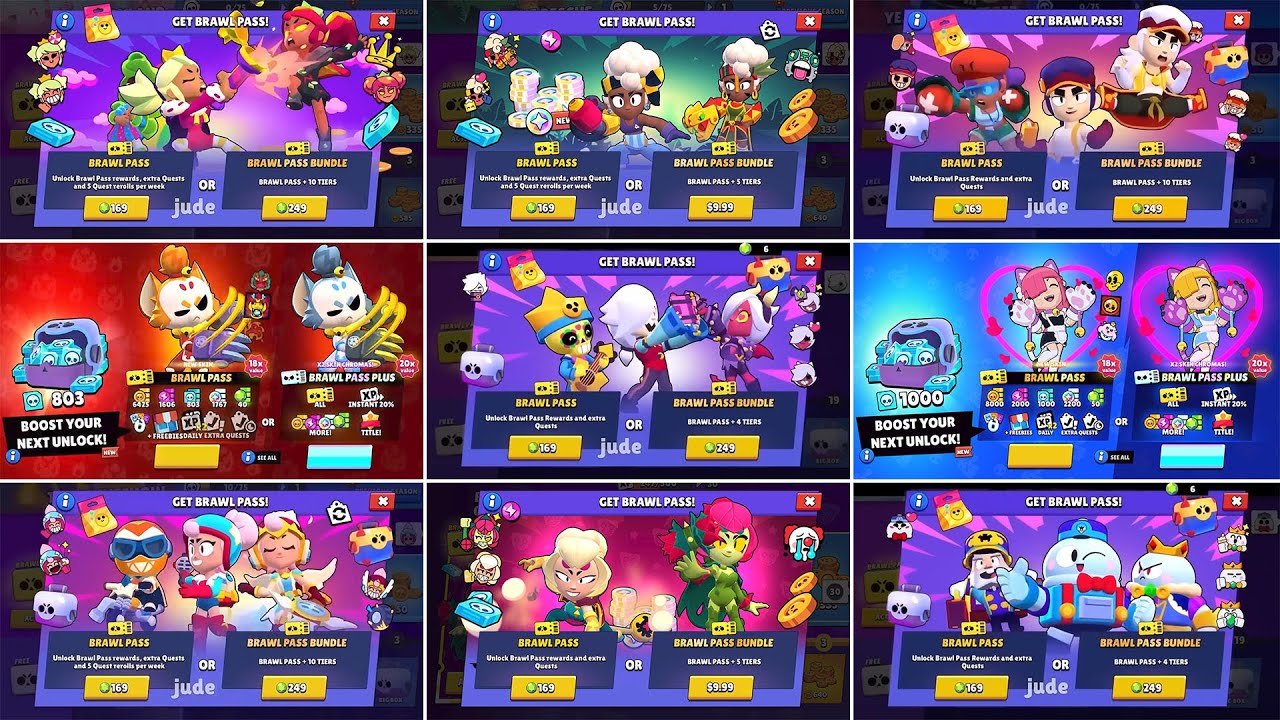 EVERY  BRAWL PASS UNLOCK SCREEN  [ Season 1 to 23 ]