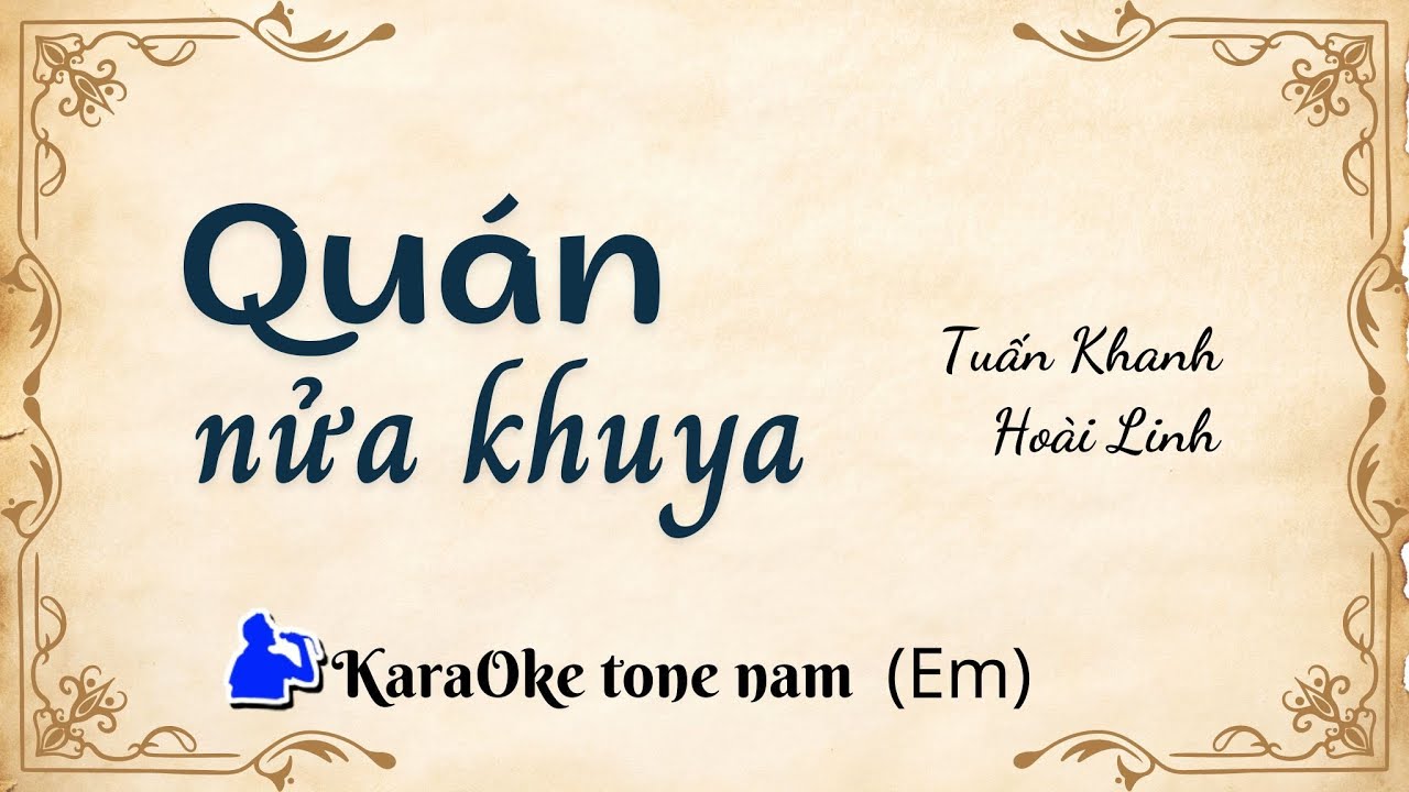 Quán nửa khuya | Tone nam (Em) Karaoke  | Cui bap music