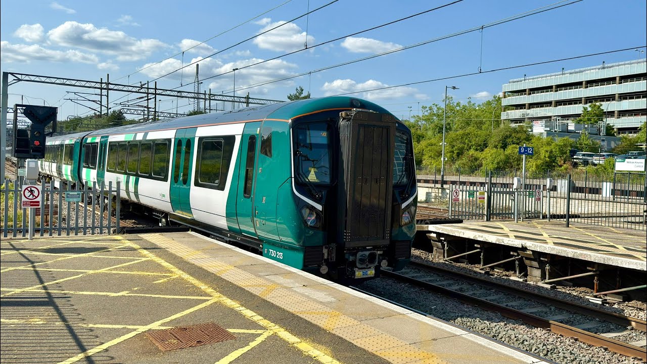 2X LNWR Class 730 units departing Milton Keynes Central