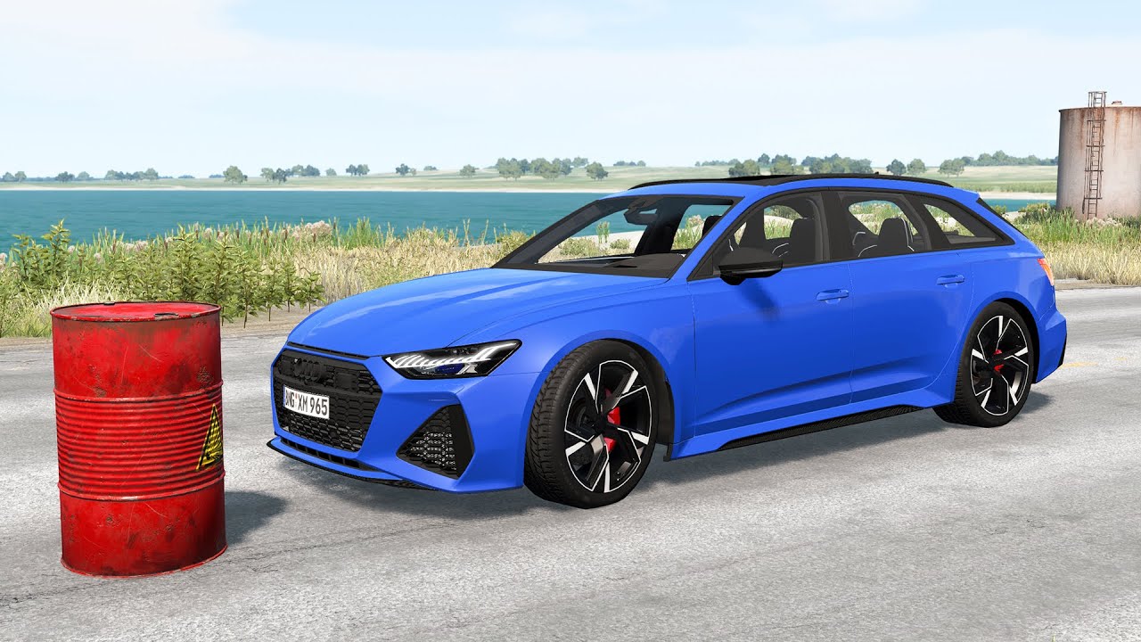 Cars VS Explosive Barrel - BeamNG drive