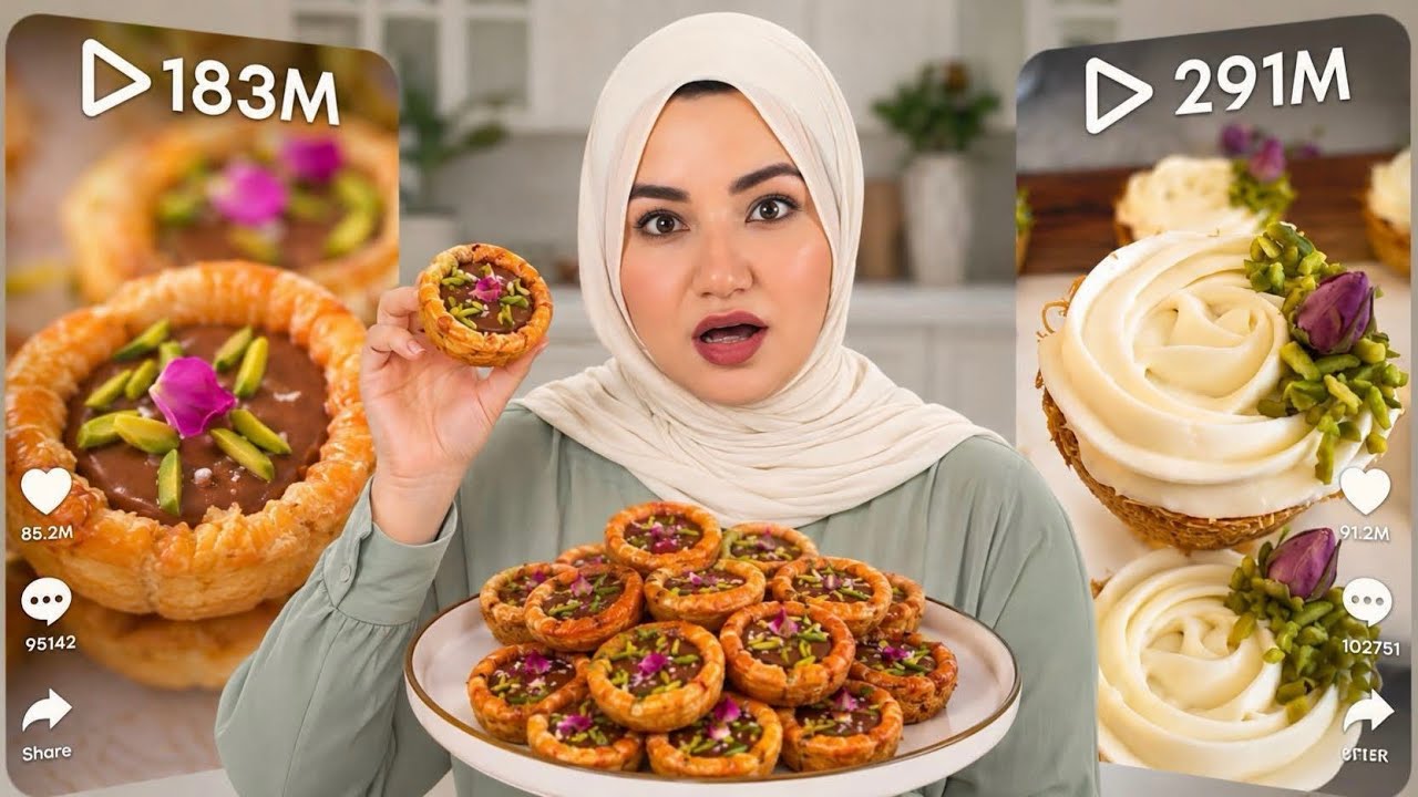 جربت اعمل أشهر ٤ حلويات رمضان على التيك توك…تستاهل التريند فعلاً؟!😱🔥👀