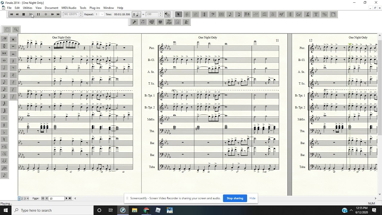 One Night Only Band Arrangement