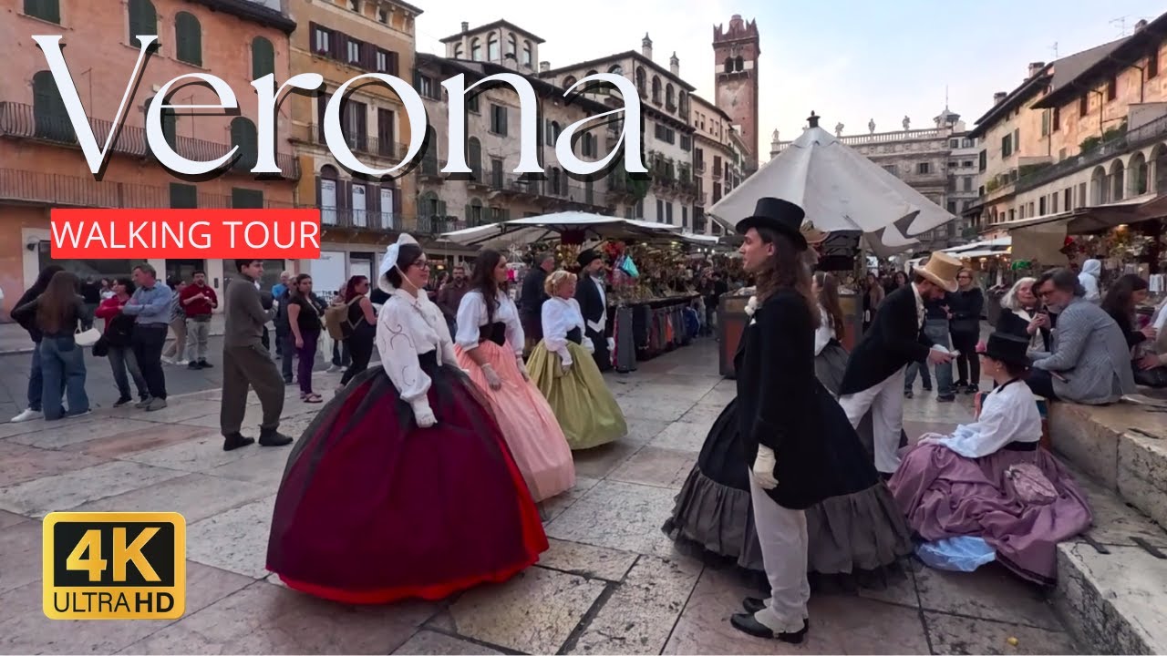 Verona, Italy 🇮🇹 From Ponte Pietra to Piazza Br&agrave; | 4K Walking Tour