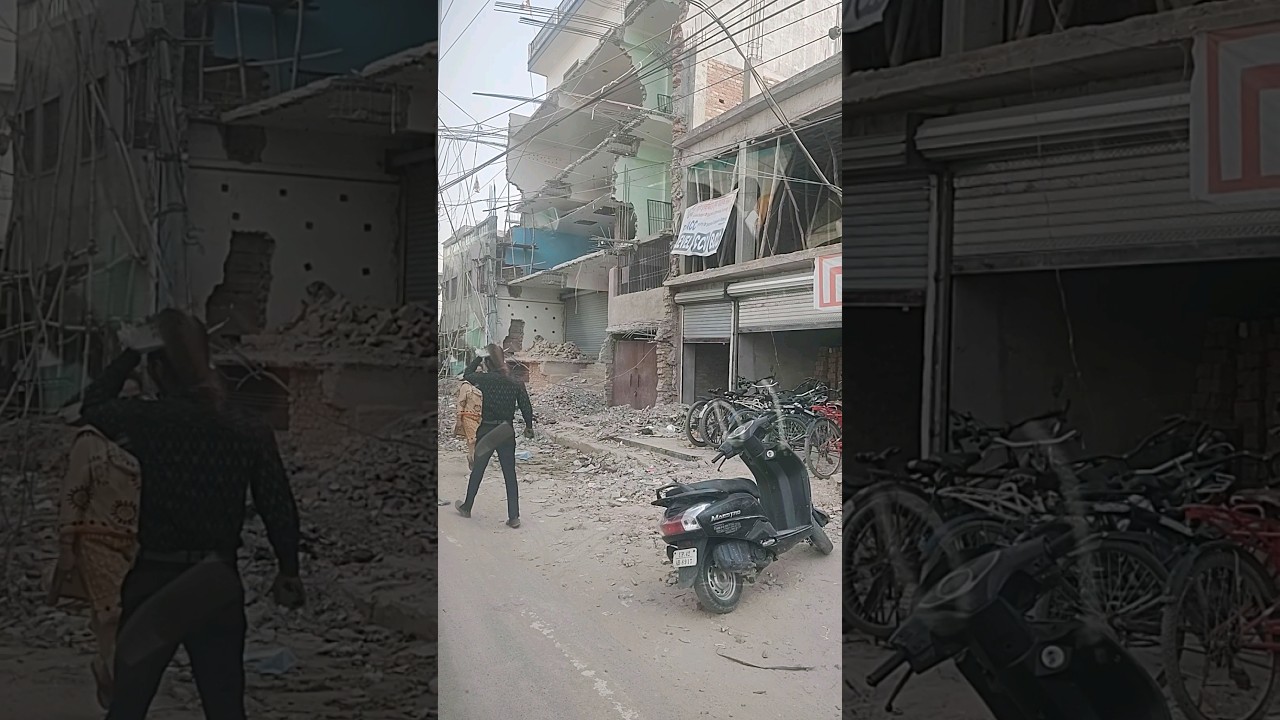 Illegal Construction Demolition for RoadExtension #demolition #illegalconstruction #building #shorts