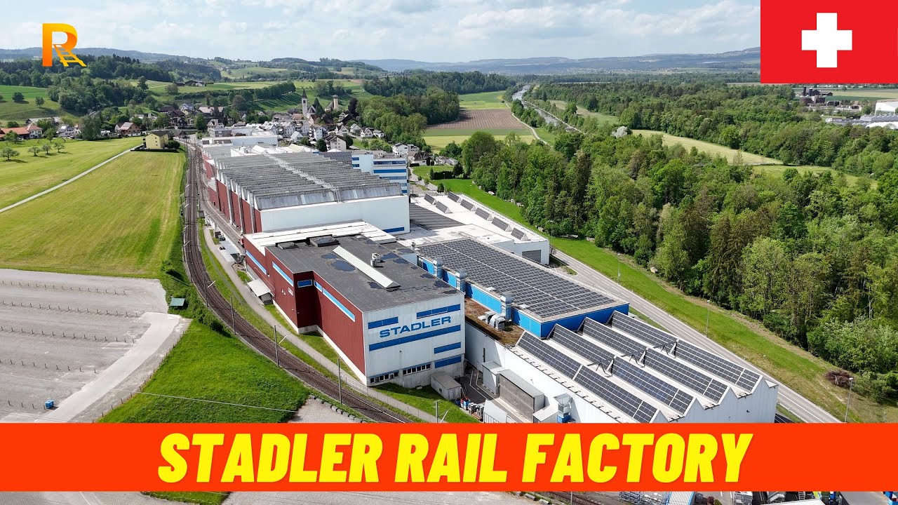 Stadler Rail Factory Bussnang & Railway Viaduct – Final Aerial View in 4K | Swiss Train Innovation