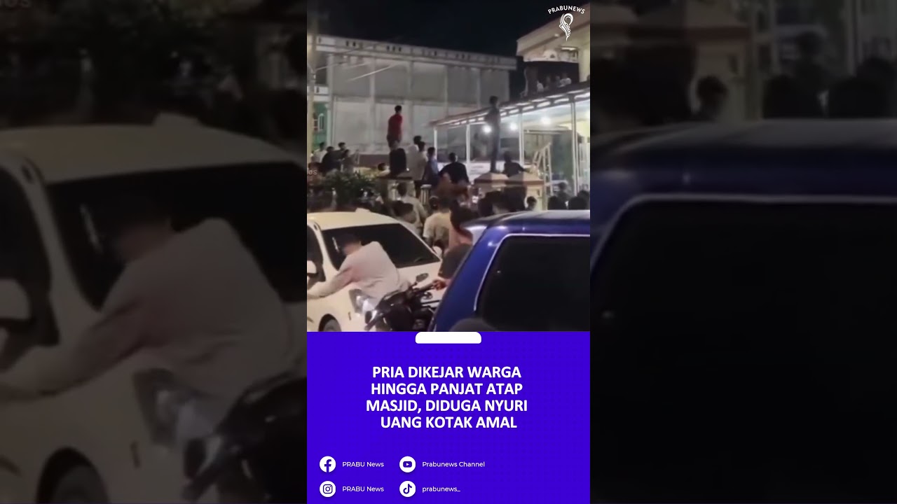 Pria Dikejar Warga Hingga Panjat Atap Masjid, Diduga Nyuri Uang Kotak Amal