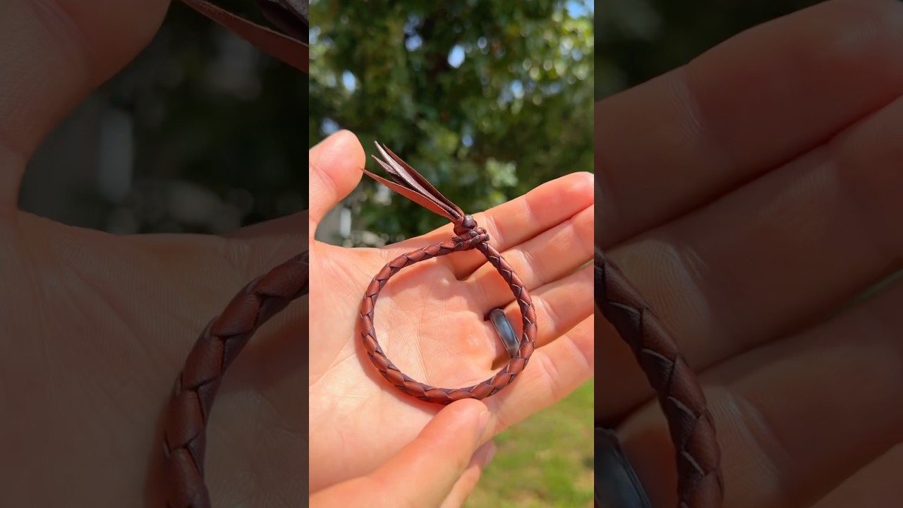Let&rsquo;s braid a leather bracelet! #leatherwork #leathercraft #handmade