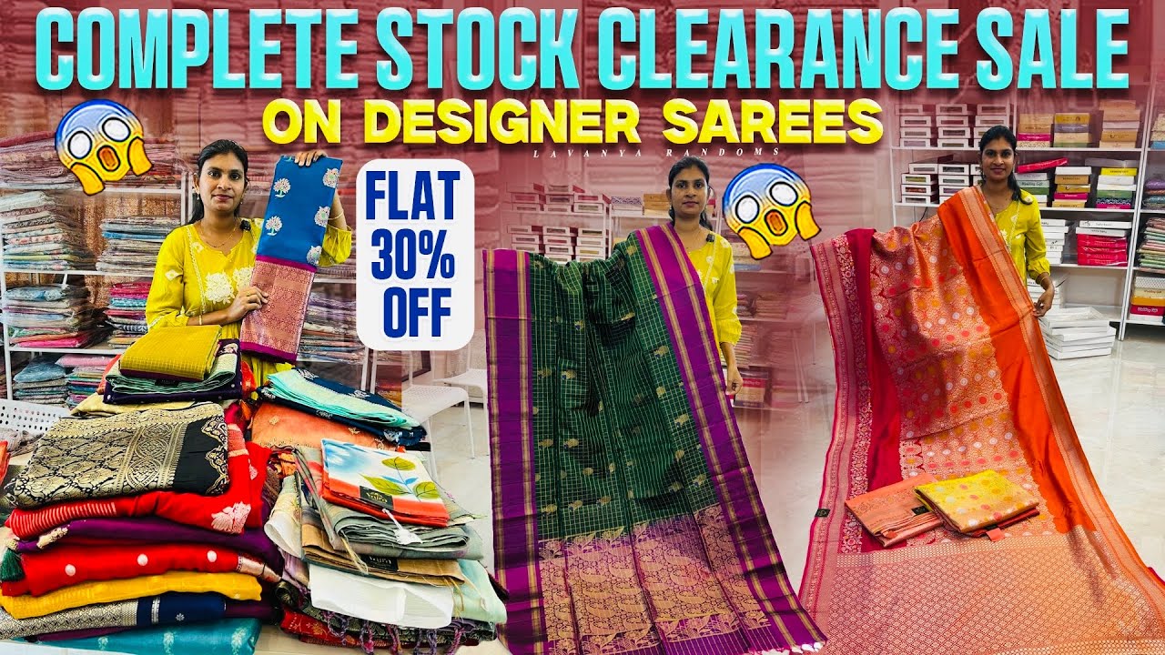 Stock మొత్తం Clearance Sale లో | Designer & Pattu sarees Flat 30% off KPHB 