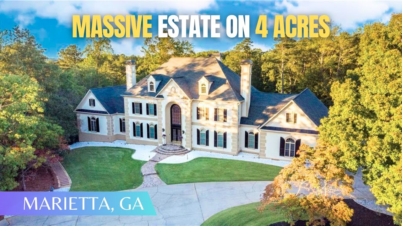 13,272 SQFT Estate on 4 ACRES w/Indoor Koi Pond + Golf Course + Indoor Spa + 6 Car Garage + Gym
