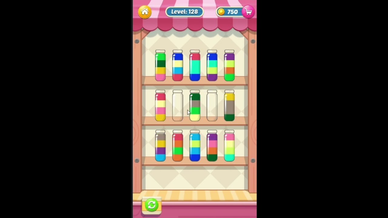 Water sort Puzzle level 128 (play on Facebook)