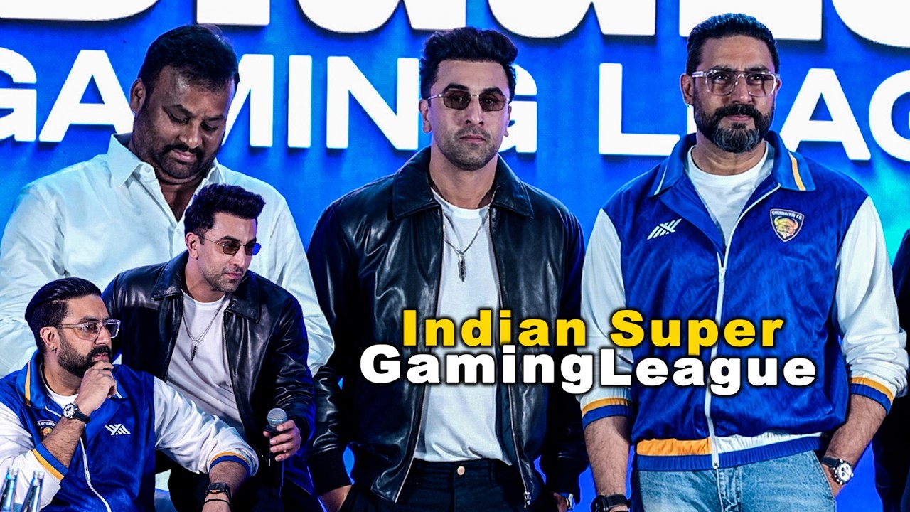 Ranbir Kapoor & Abhishek Bachchan Indian Super Gaming League Grand Launch in Mumbai